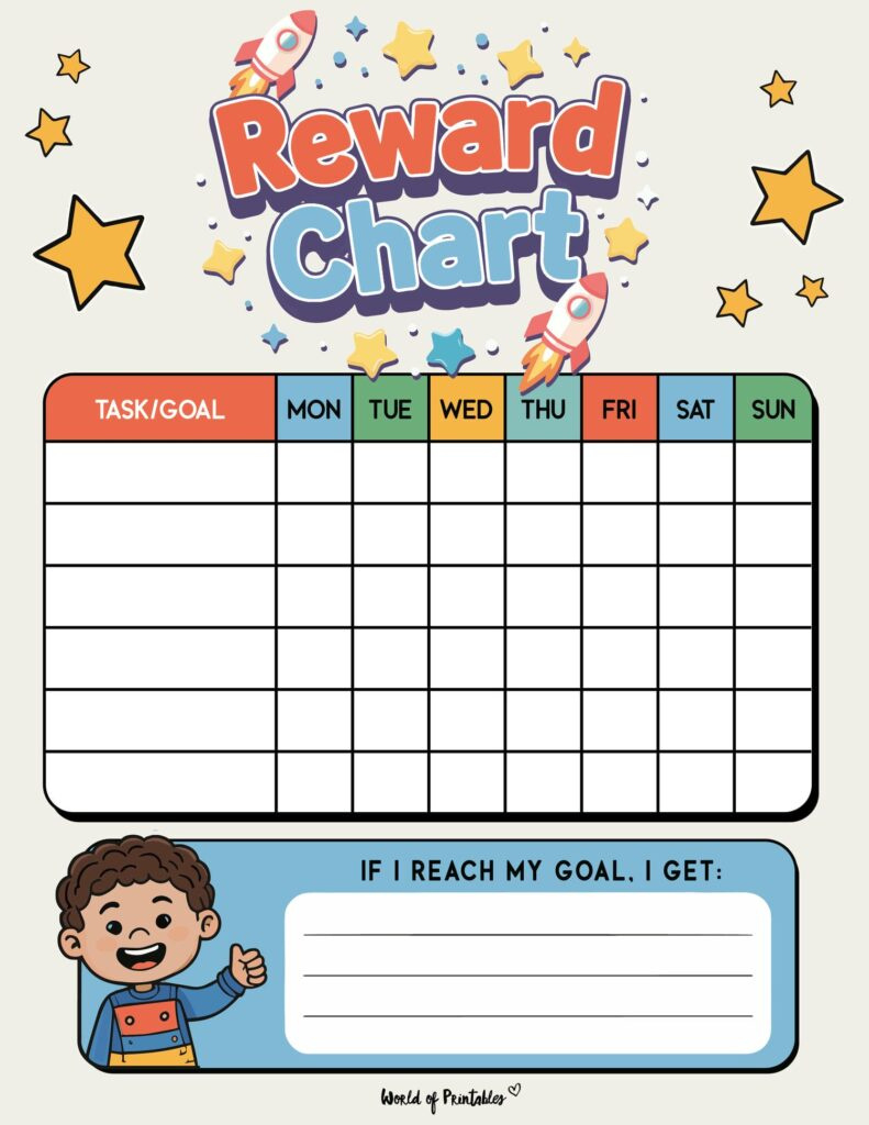 Rewards Chart Printable - 20+ Free Templates! - World Of Printables intended for Free Printable Behavior Charts For Elementary Students