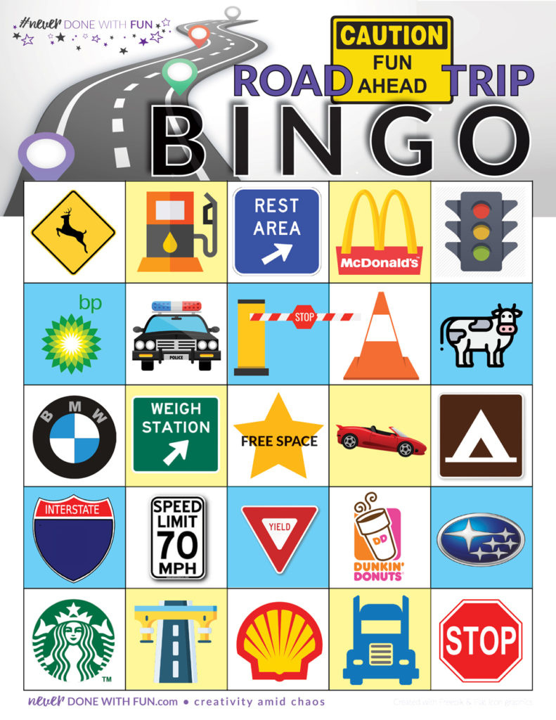 Road Trip Bingo Free Printable - #Neverdonewithfun within Free Printable Car Bingo