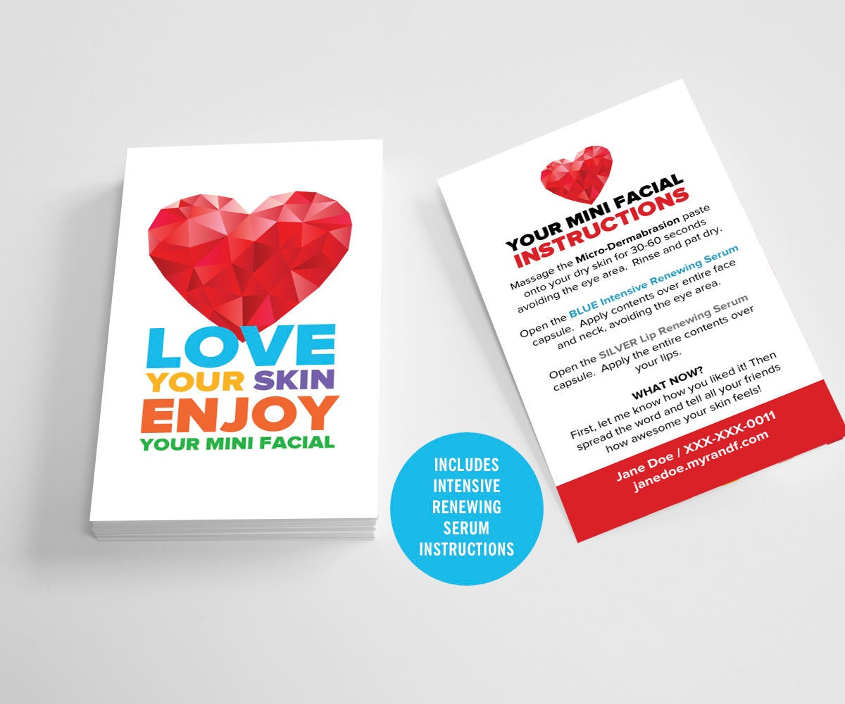 Rodan And Fields, Give It A Glow, Mini Facial Cards, Glow Mini throughout Rodan And Fields Mini Facial Instructions Printable Free