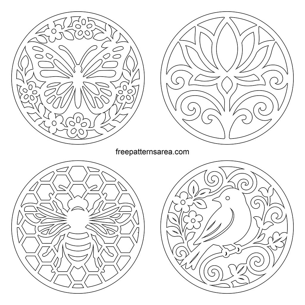 Round Coaster Templates – Free Pdf For Crafts & Scroll Saw throughout Free Printable Scroll Saw Patterns