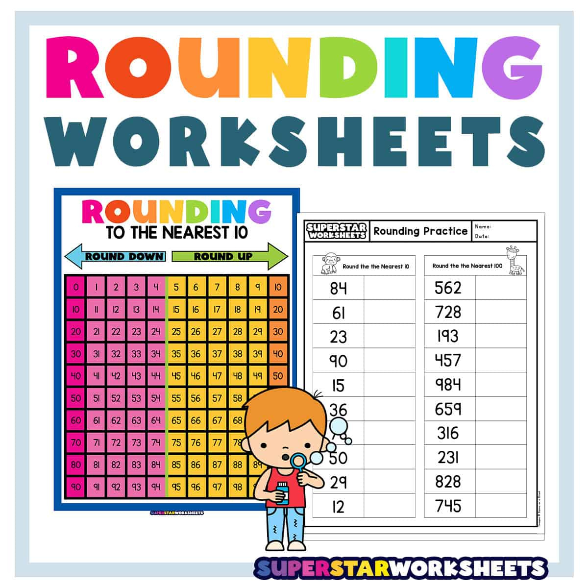 Rounding Worksheets - Superstar Worksheets with Free Printable 4Th Grade Rounding Worksheets