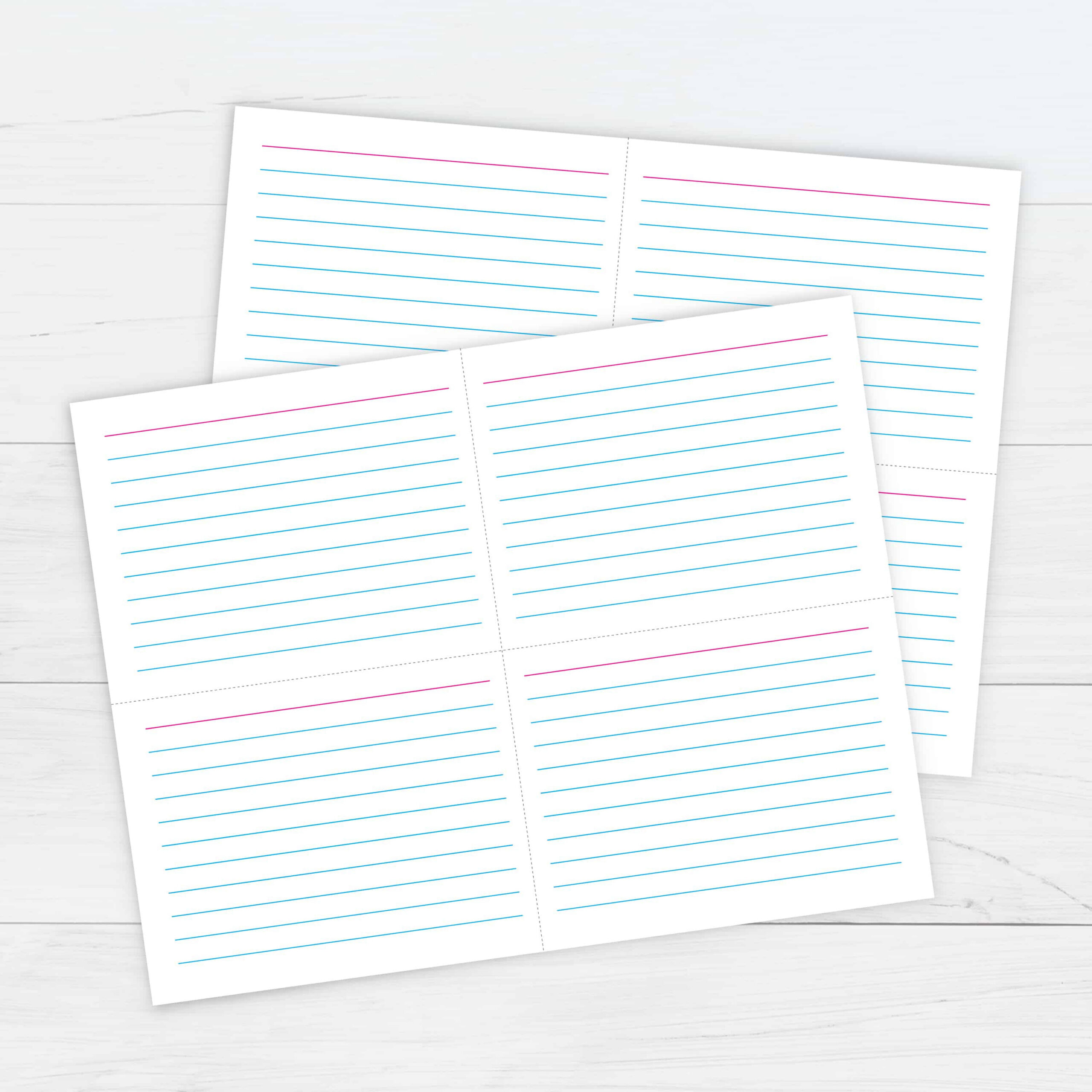 Ruled Index Cards Template - Free Printable Download with Free Printable Index Cards
