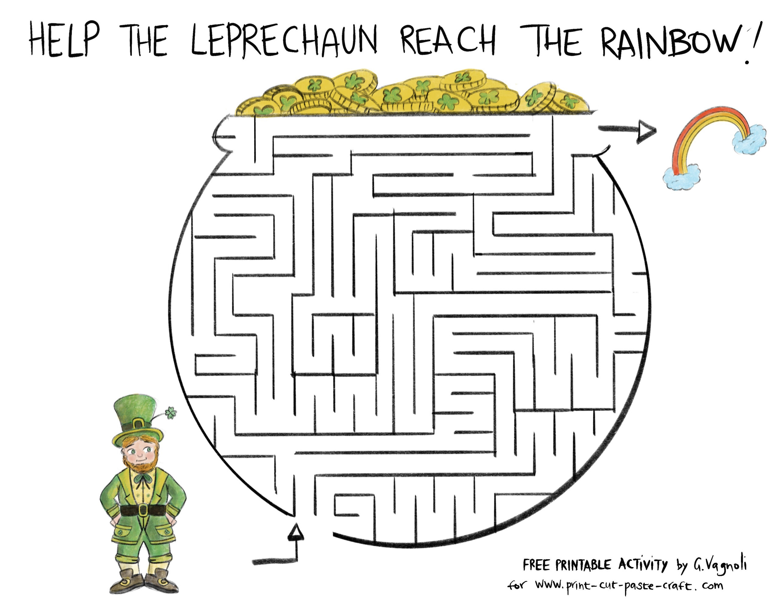 S.patrick Day Maze | Print, Cut, Paste, Craft! pertaining to Free Printable St Patrick&amp;#039;S Day Mazes