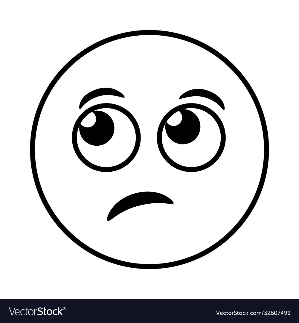 Sad Emoji Face Classic Line Style Icon Royalty Free Vector inside Free Printable Sad Faces