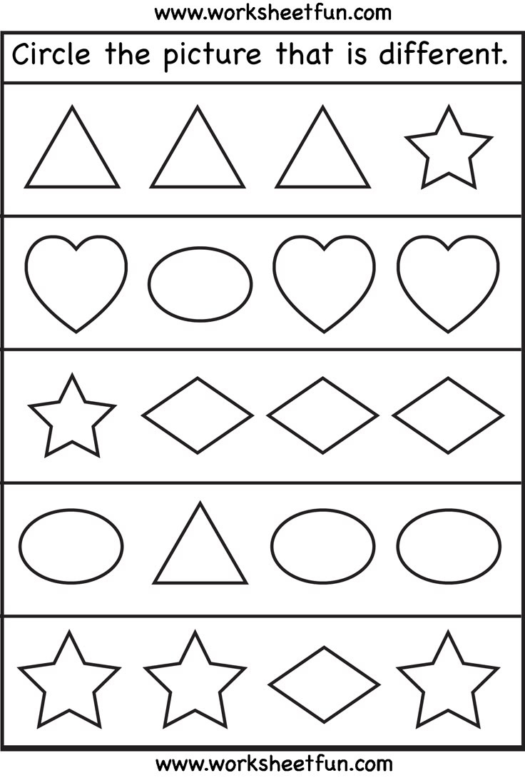 Same And Different – Shapes – One Worksheet / Free Printable regarding Free Printable Same And Different Worksheets