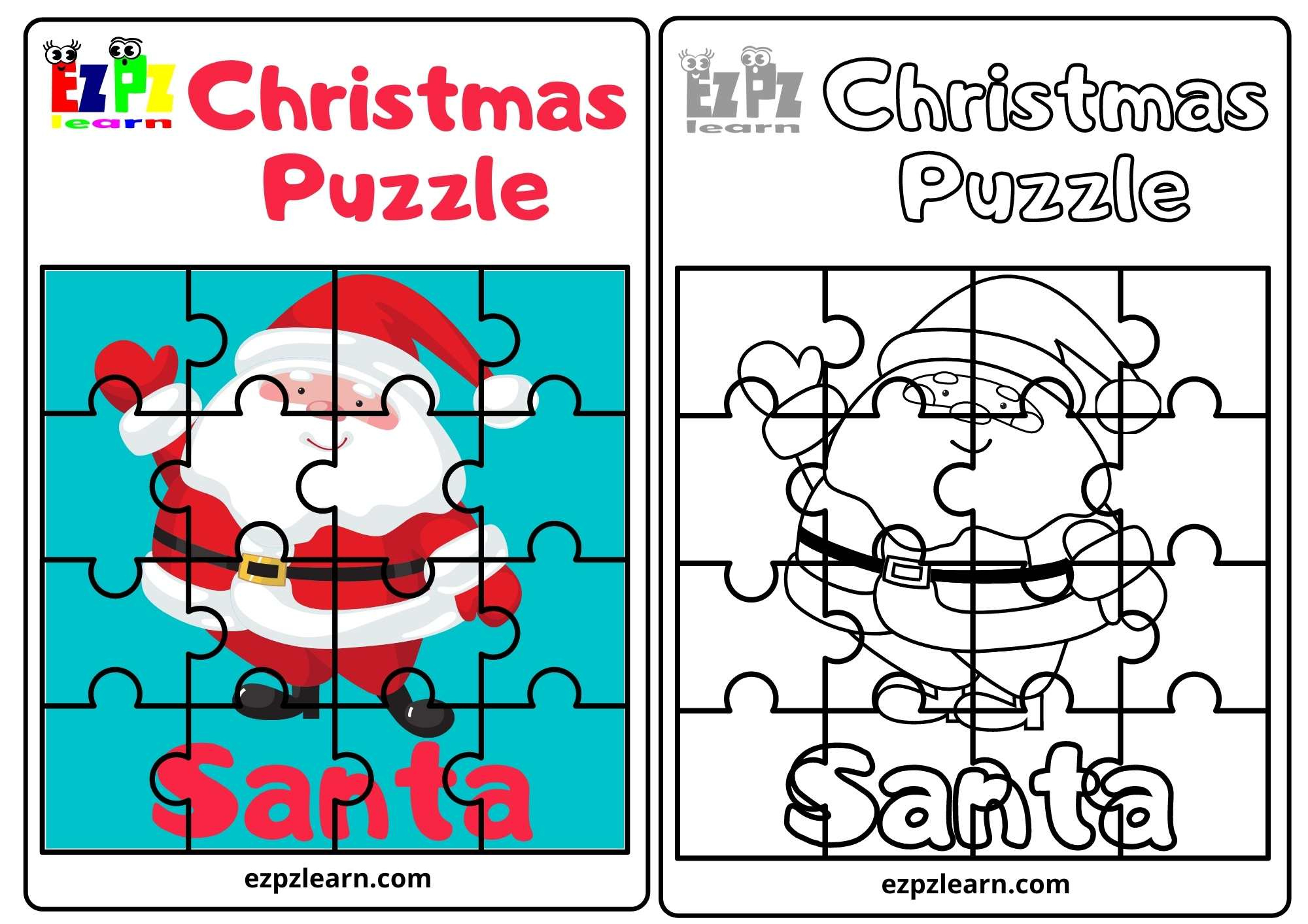 Santa Christmas Puzzle Hard - Ezpzlearn within Free Printable Christmas Puzzle Games
