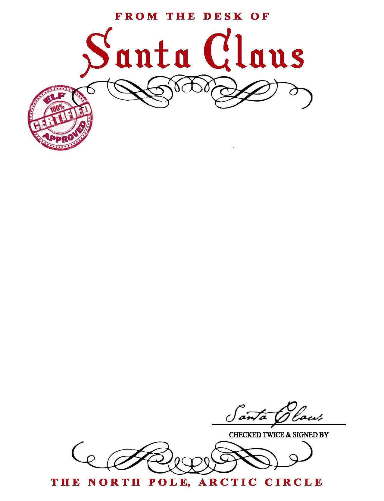 Santa Claus Stationary {Free Printable} inside North Pole Stationary Printable Free