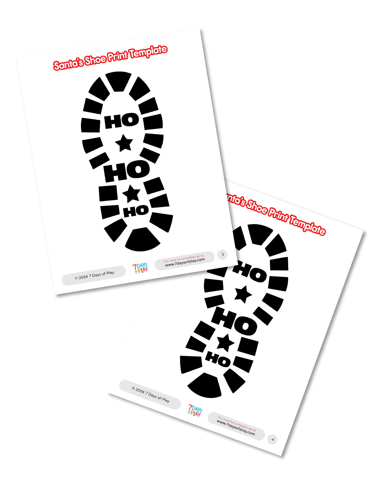 Santa&amp;#039;S Shoe Print Template - Printable - 7 Days Of Play inside Free Printable Shoe Print Template