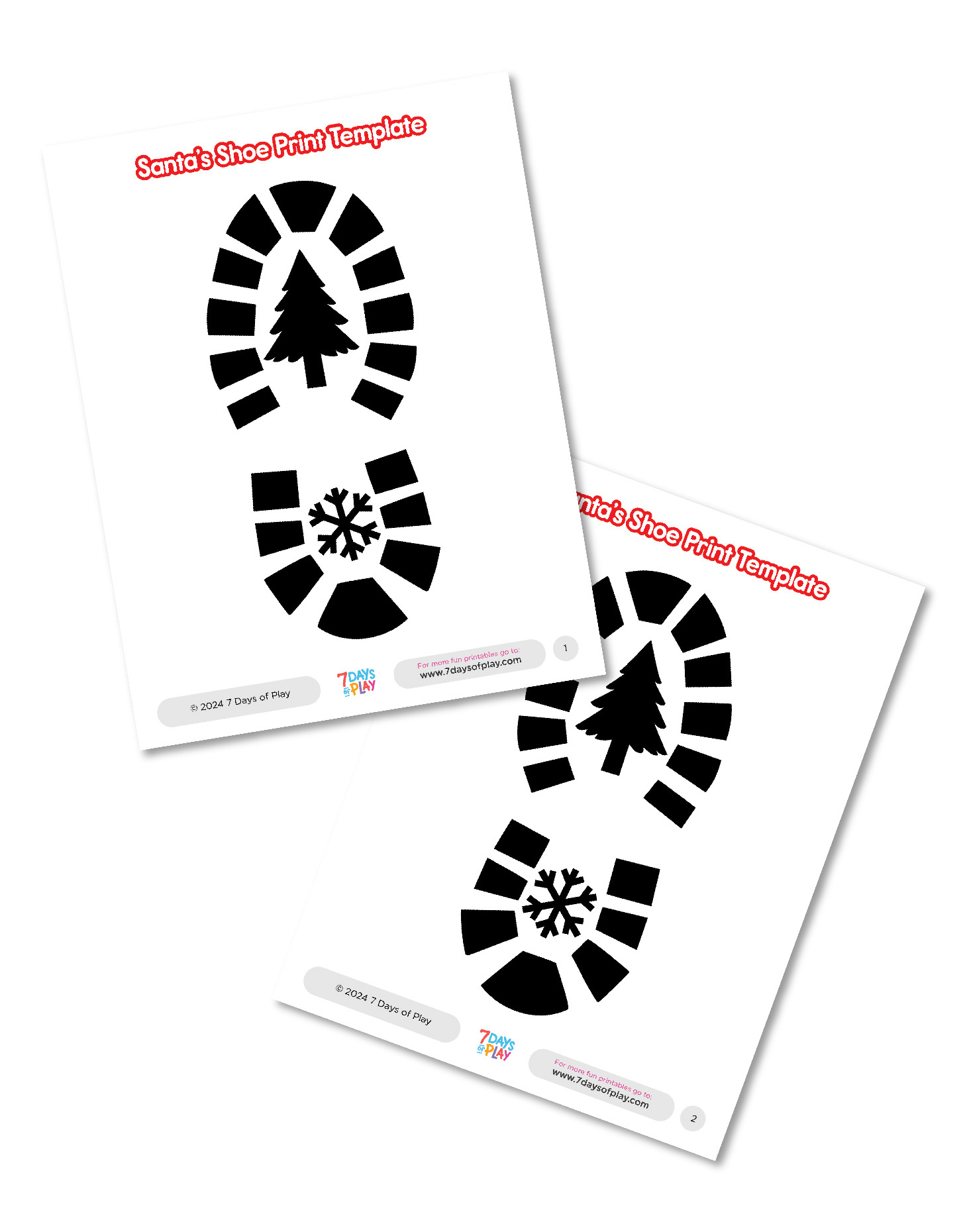 Santa&amp;#039;S Shoe Print Template - Printable - 7 Days Of Play throughout Free Printable Shoe Print Template