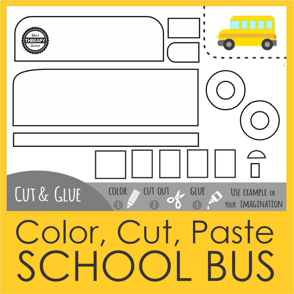 School Bus Craft - Free Printable - Your Therapy Source inside Free Printable School Bus Template