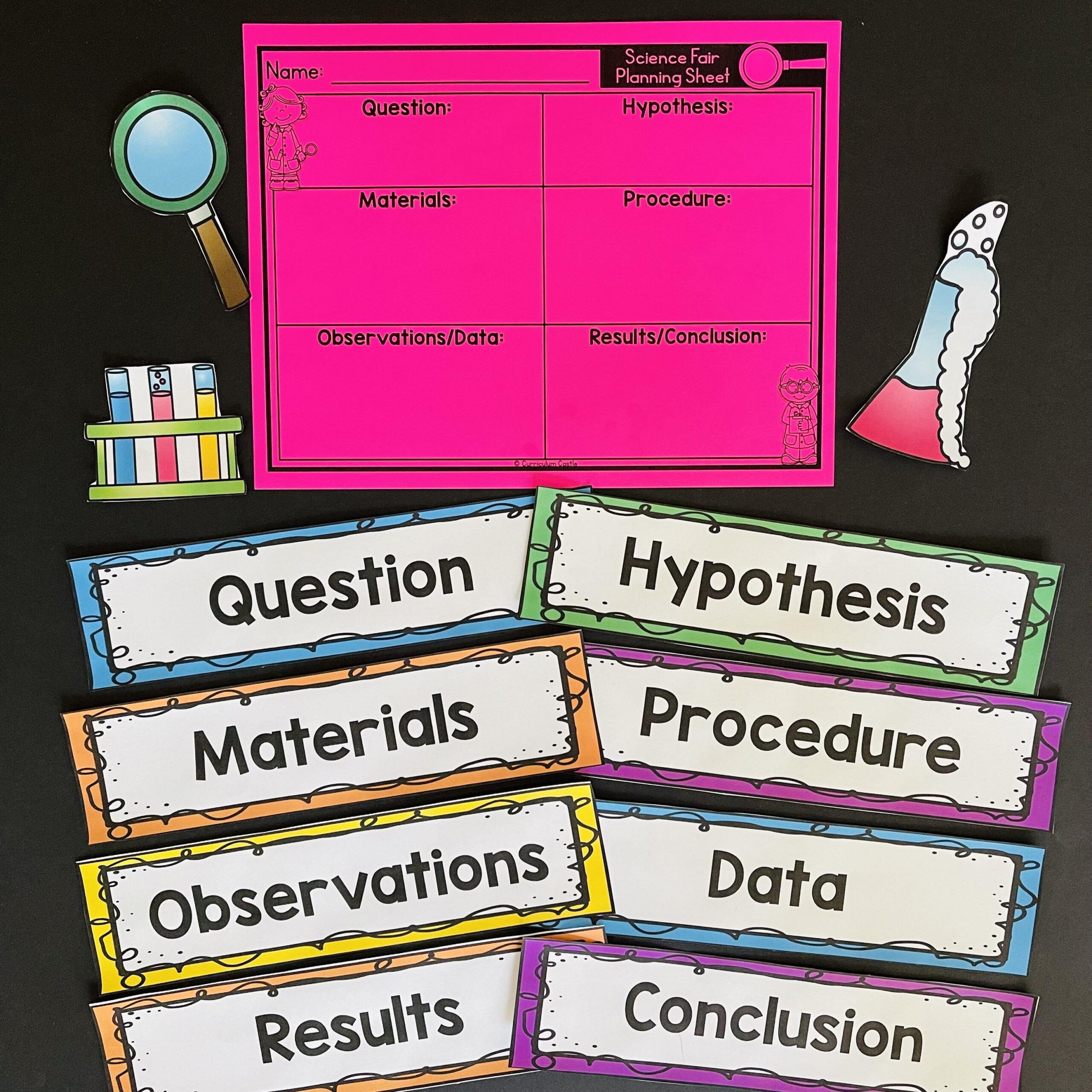 Science Fair Project Labels {Free} - Curriculum Castle regarding Free Printable Science Fair Project Board Labels