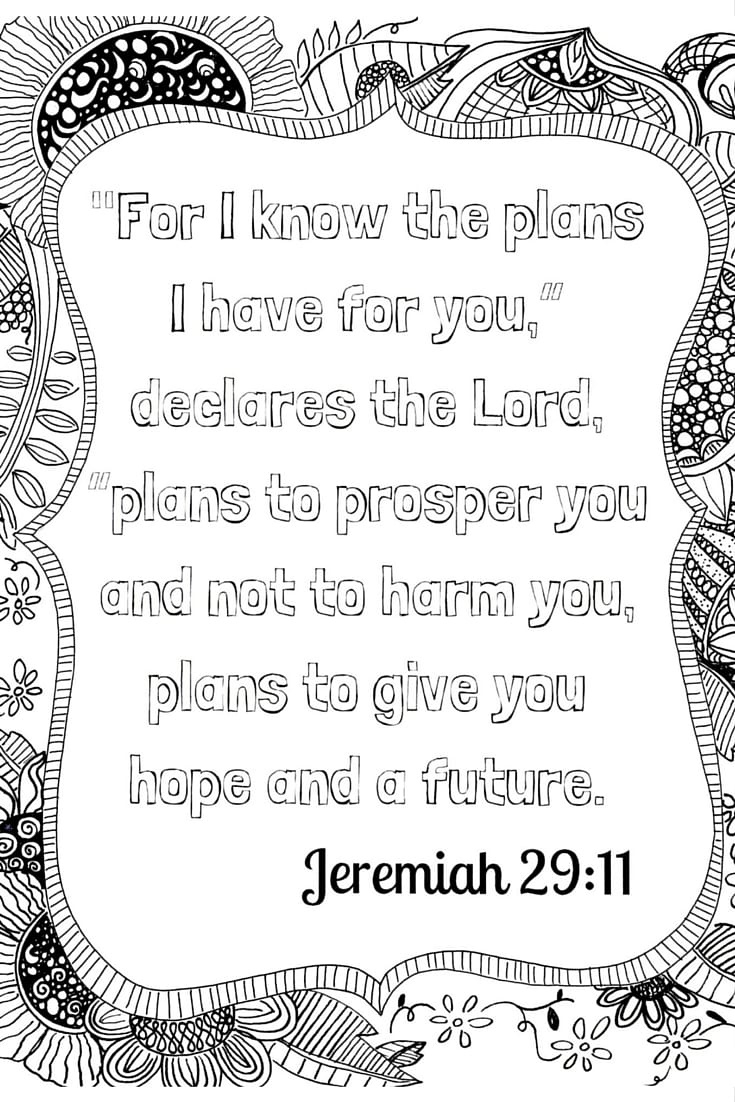 Scripture Meditation: Free Adult Coloring Printable - Family Style with regard to Jeremiah 29 11 Free Printable