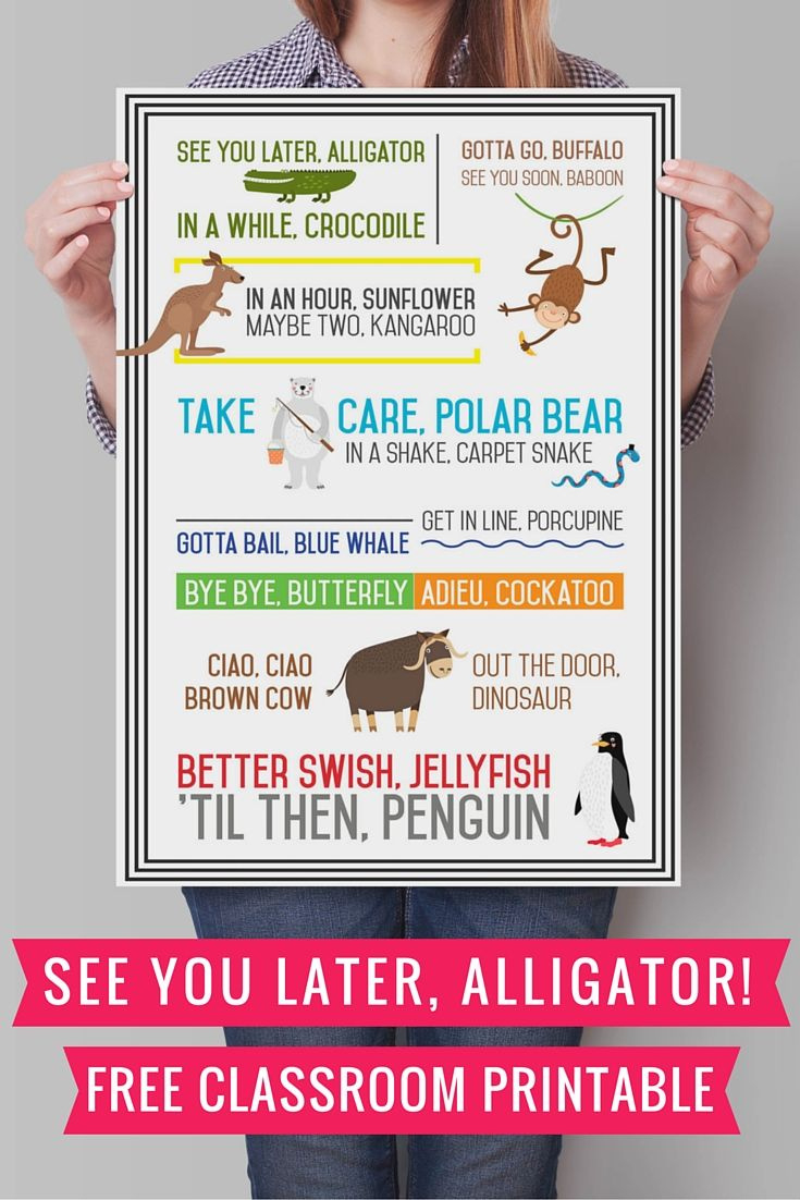 See You Later Alligator {Free Printable} intended for See You Later Alligator Free Printable
