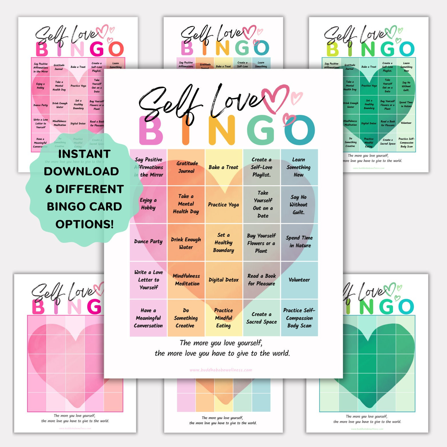 Self Care Bingo Karten, Achtsamkeit Geschenk, Mental Gesundheit with regard to Free Printable Self Esteem Bingo