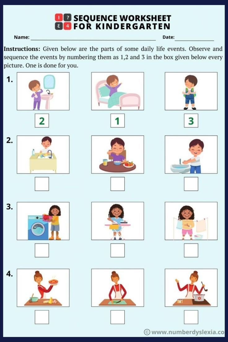 Sequence Worksheet For Kindergarten-1 intended for Free Printable Sequencing Worksheets For Kindergarten