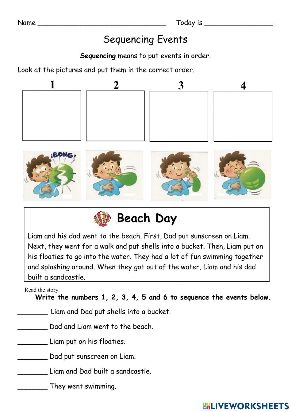 Sequencing Events Worksheet - Reading Worksheet | Sequence Of inside Free Printable Sequencing Worksheets 2Nd Grade