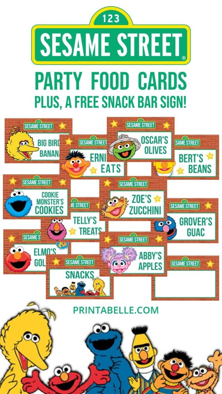 Sesame Street Printable Food Label Cards + Free Snack Bar Sign within Free Printable Sesame Street Food Labels