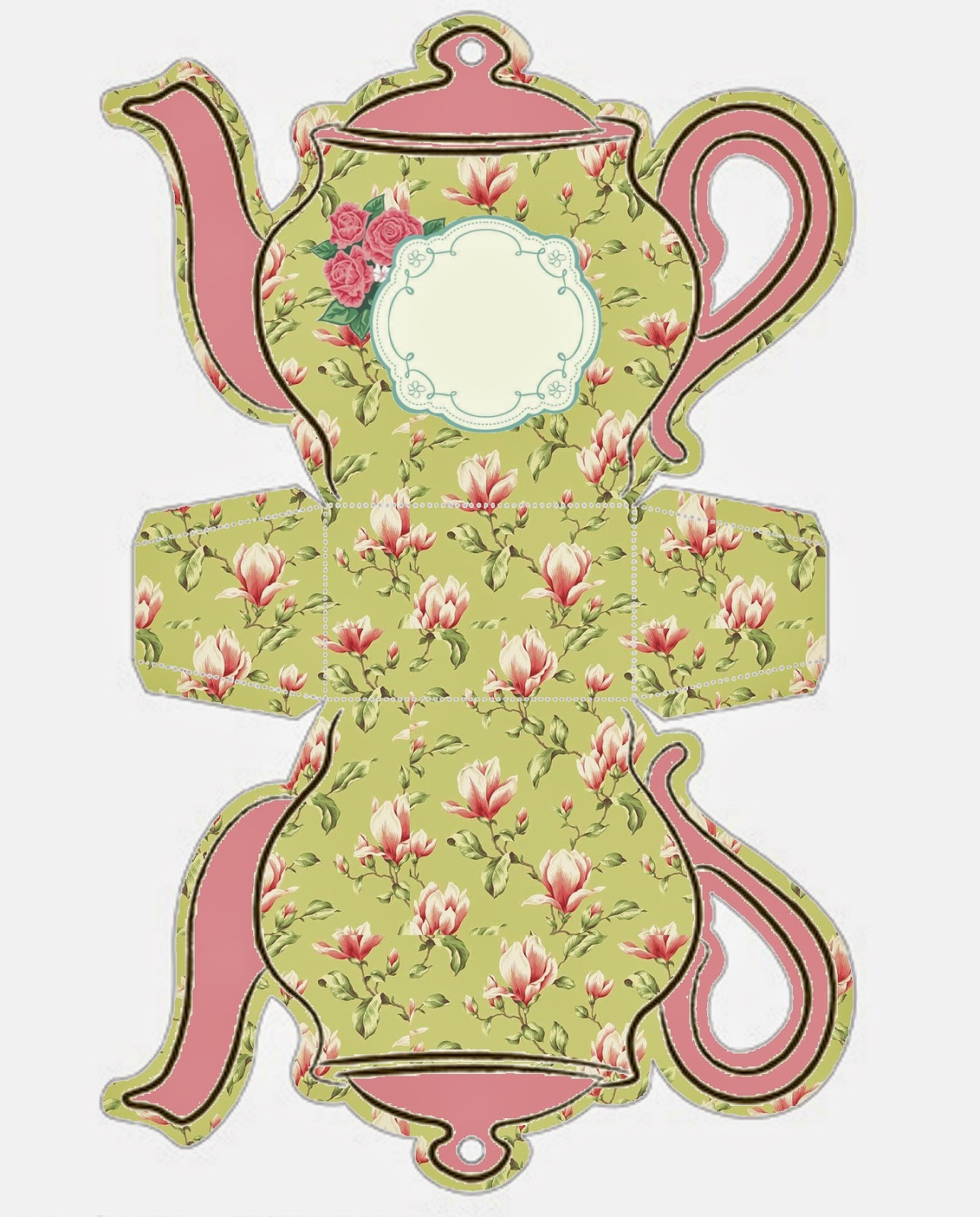 Shabby Chic Teapot Free Printable Boxes. - Oh My Fiesta! In English throughout Free Teapot Printable