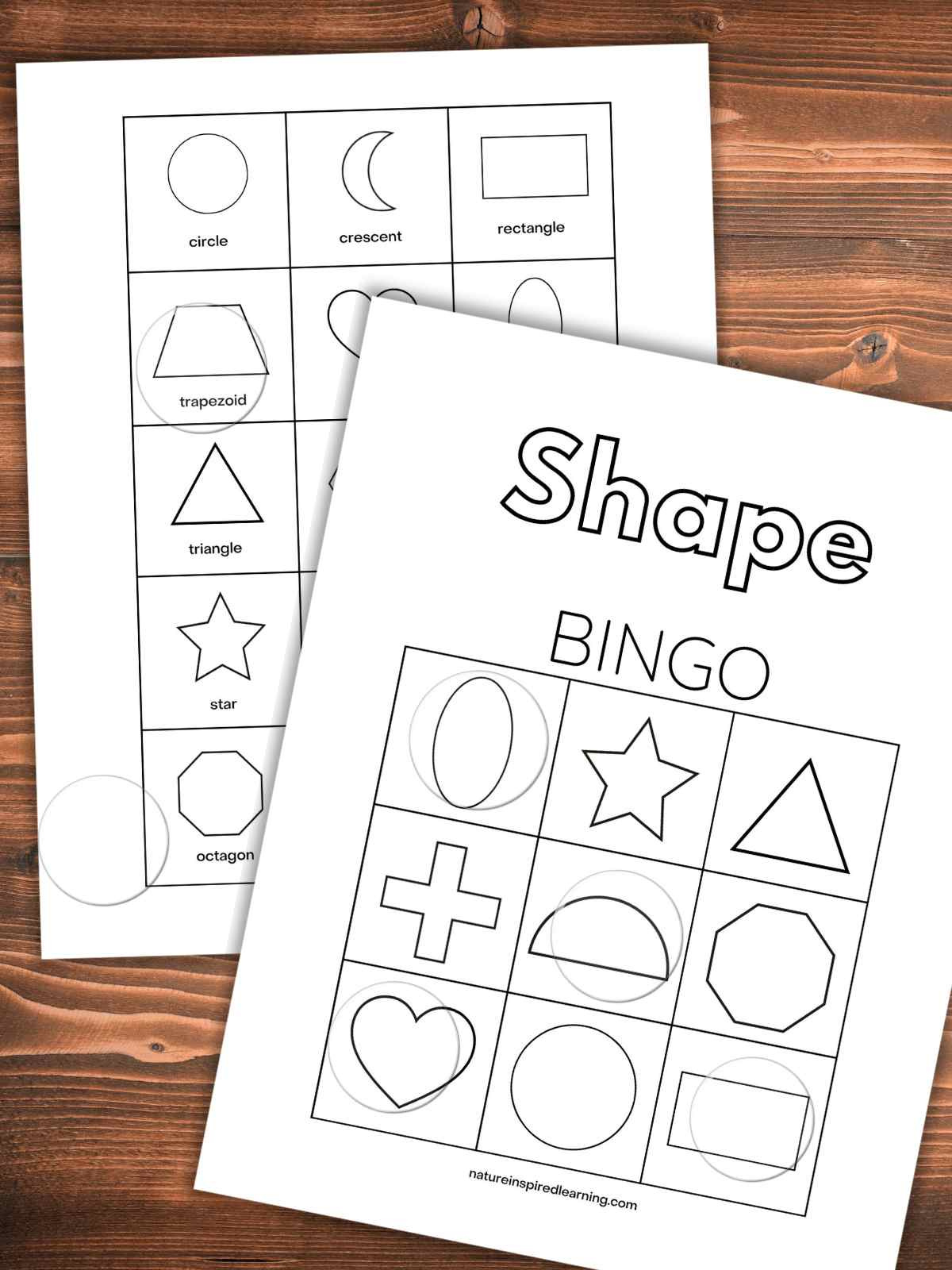 Shape Bingo (Printable) - Nature Inspired Learning throughout 3D Shape Bingo Free Printable