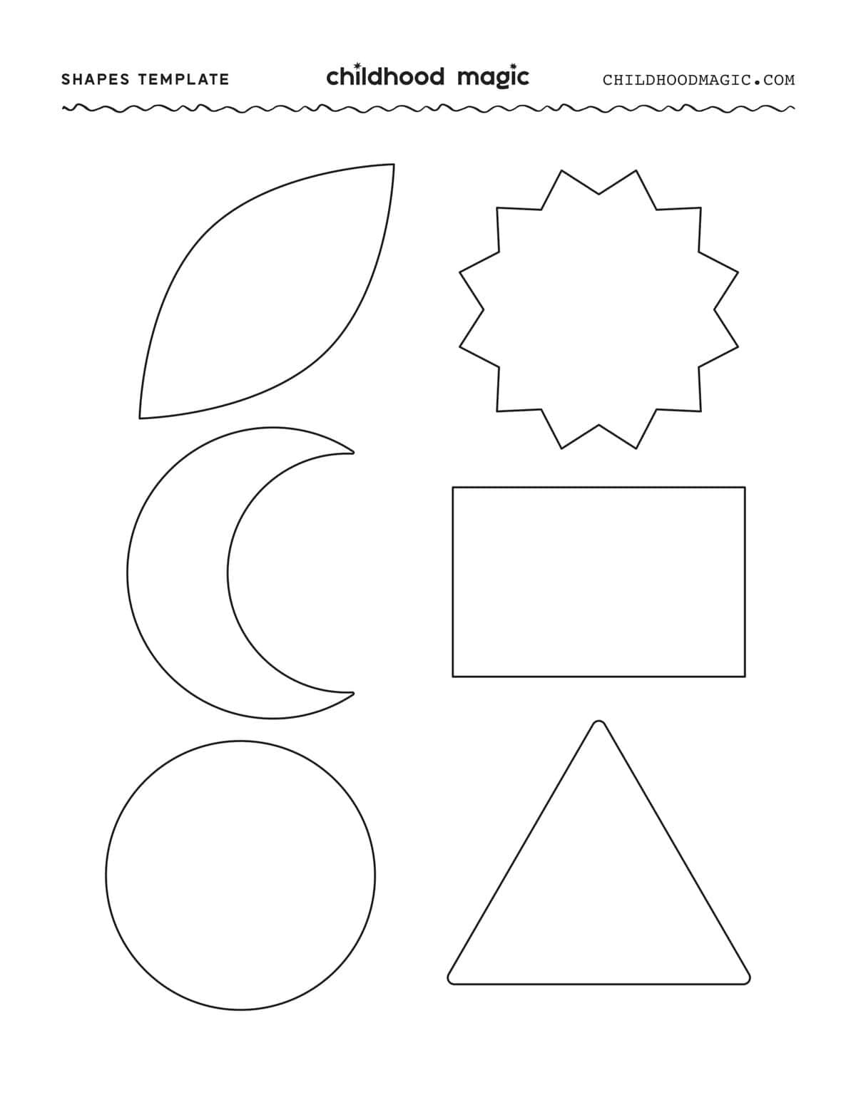 Shape Outlines- Free Printable Templates - Childhood Magic inside Free Shape Templates Printable