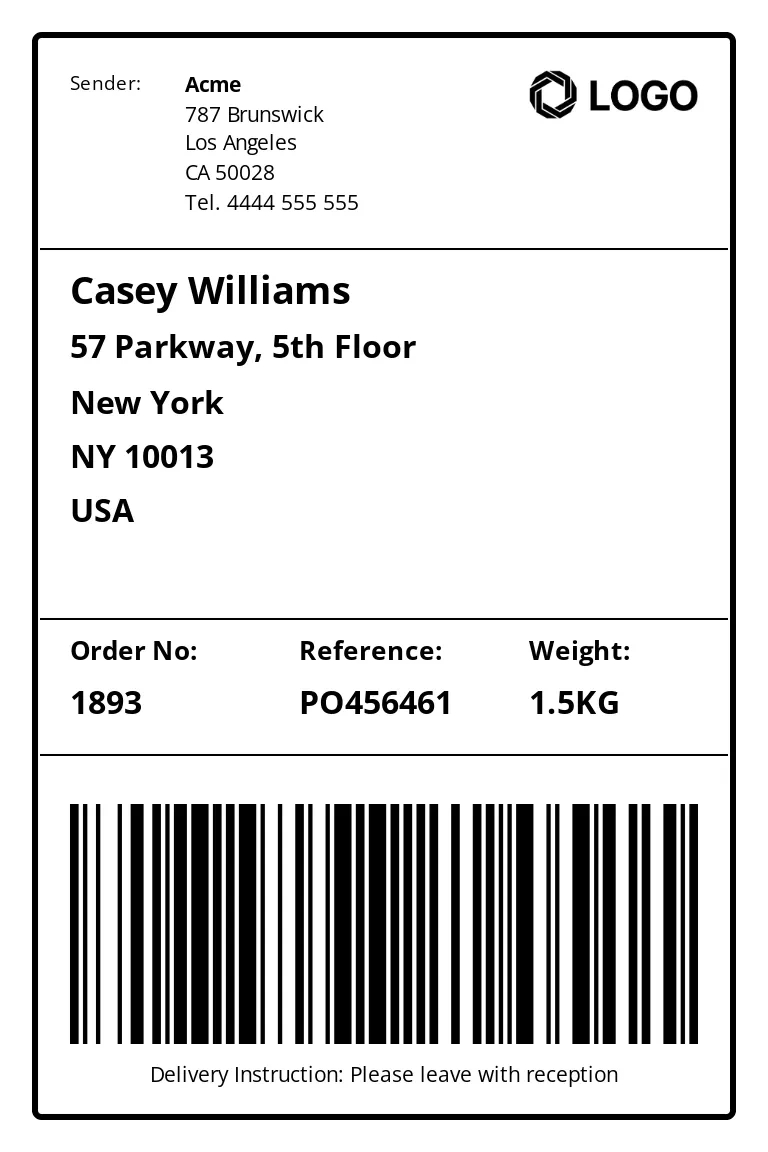 Shipping Label Template - Pdf Generation Api - Worksheets Library in Free Printable Shipping Labels