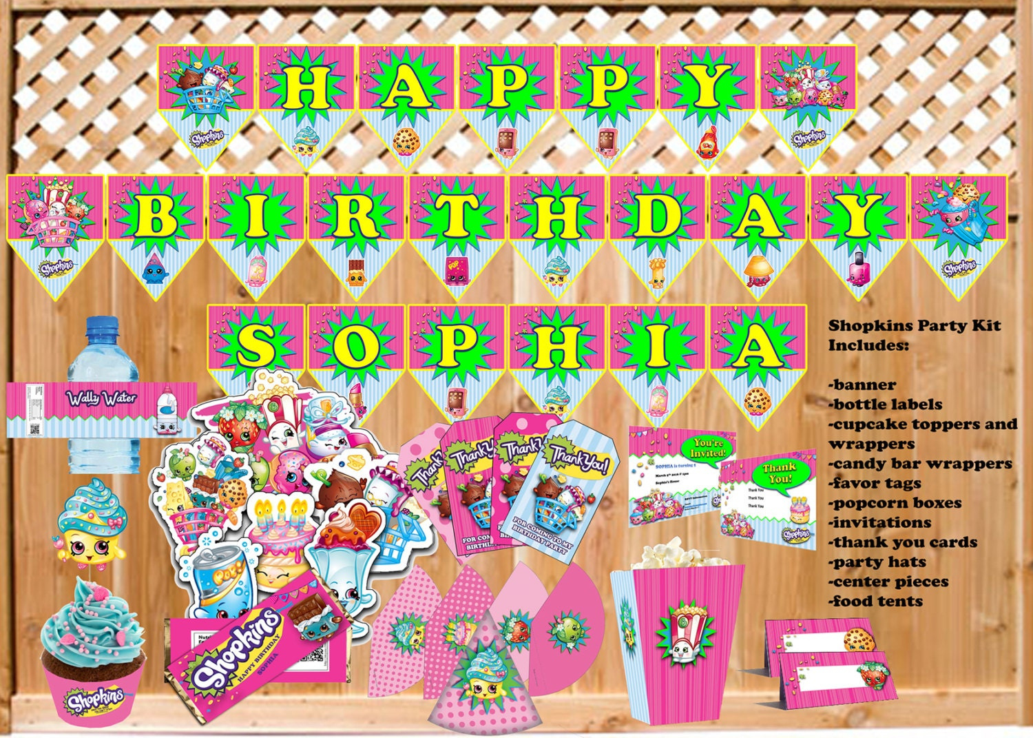 Shopkins Themed Party Kit Instant Download - Worksheets Library inside Shopkins Banner Printable Free