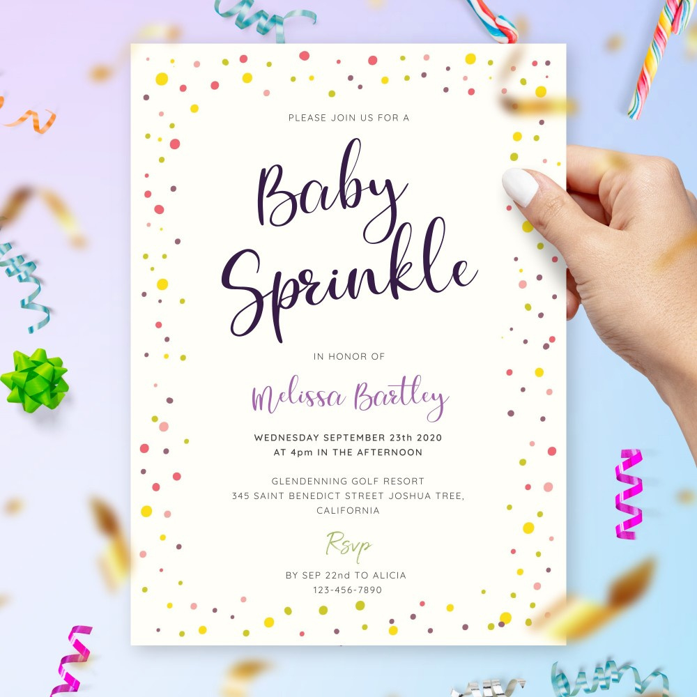 Simple Baby Sprinkle Invitation Template Online Maker in Free Printable Baby Sprinkle Invitations