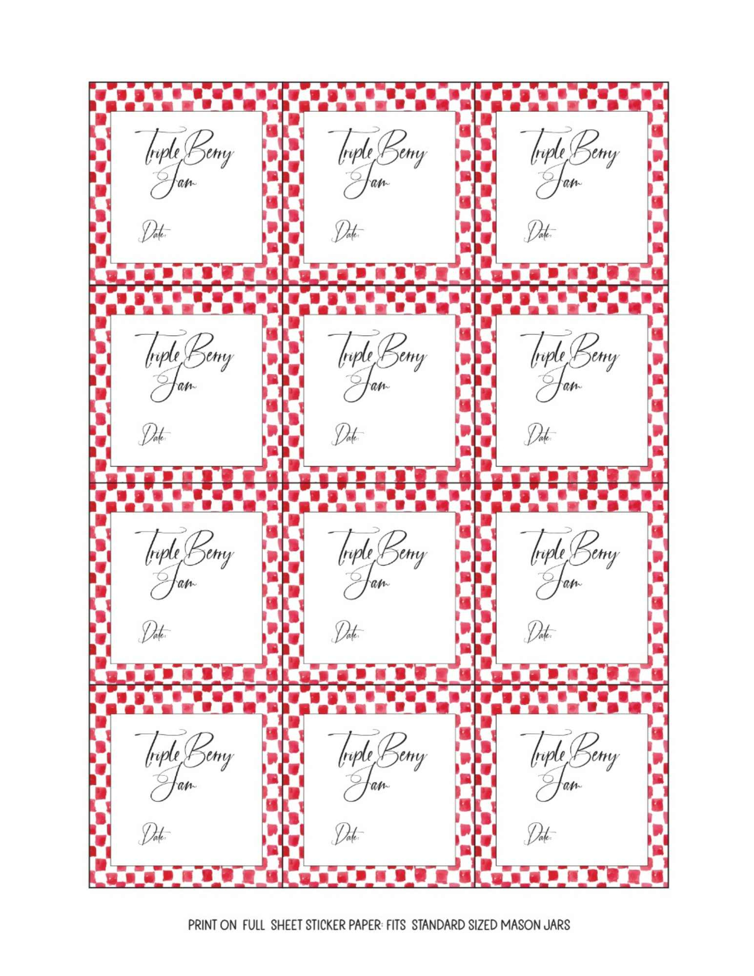 Simply Pretty Jam Jar Labels (Free Printable In 4 Styles) with Free Printable Jam Labels
