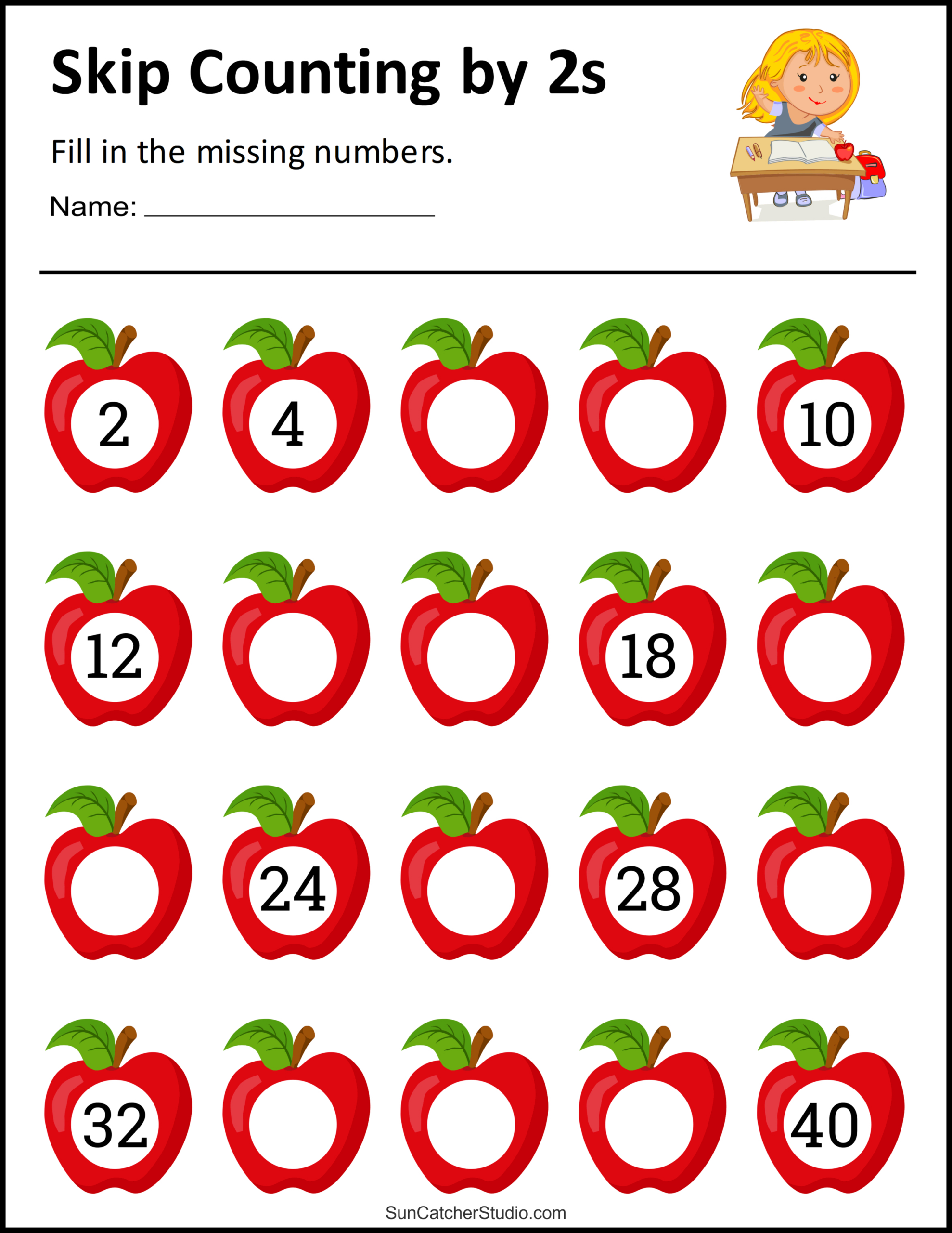 Skip Counting Worksheets And Charts – Free Printables, Monograms with Free Printable Skip Counting Worksheets