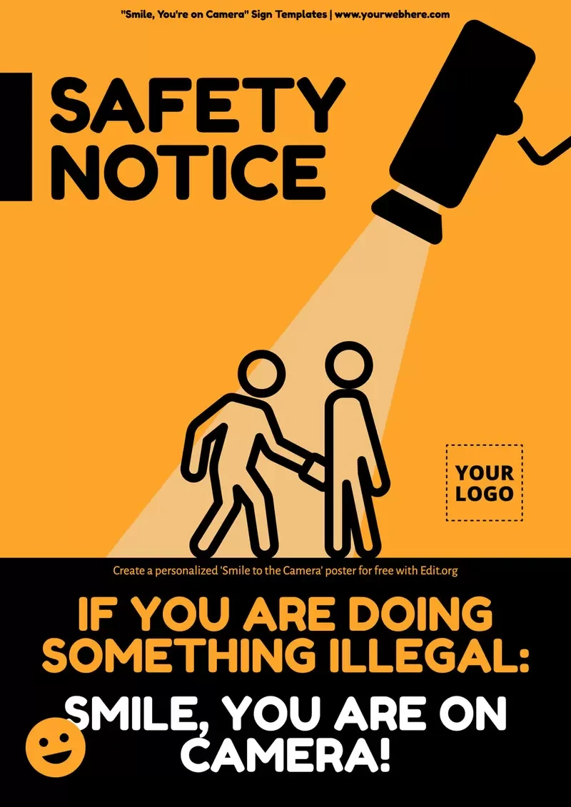 Smile, You Are On Camera Sign Templates in Printable Video Surveillance Signs Free