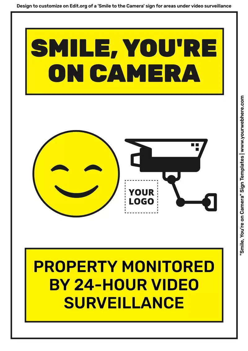 Smile, You Are On Camera Sign Templates with Free Printable Smile Your On Camera Sign