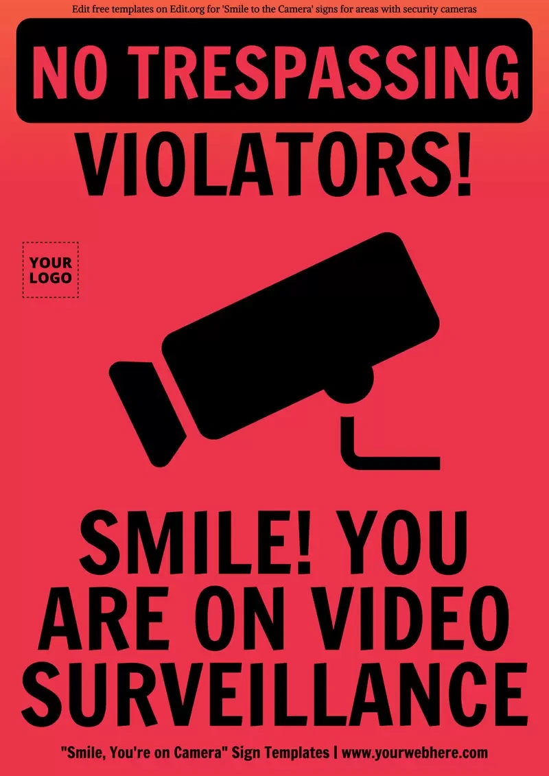 Smile, You Are On Camera Sign Templates with Free Printable Smile Your On Camera