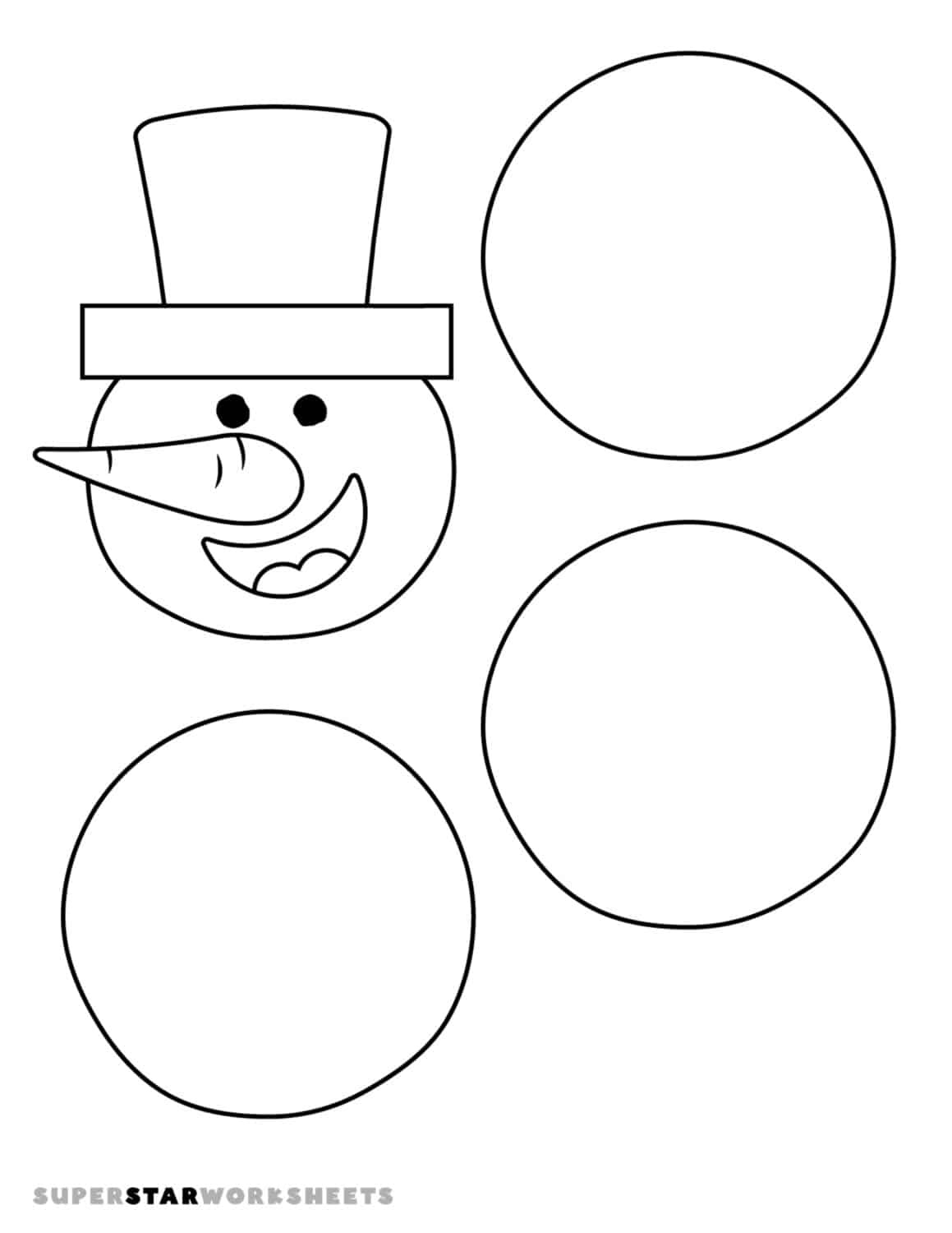 Snowman Templates (Free Printables) - Superstar Worksheets for Free Printable Snowman Hat Templates