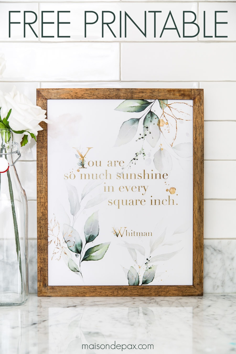 So Much Sunshine Printable Wall Art - Maison De Pax in Free Printable Wall Art Quotes