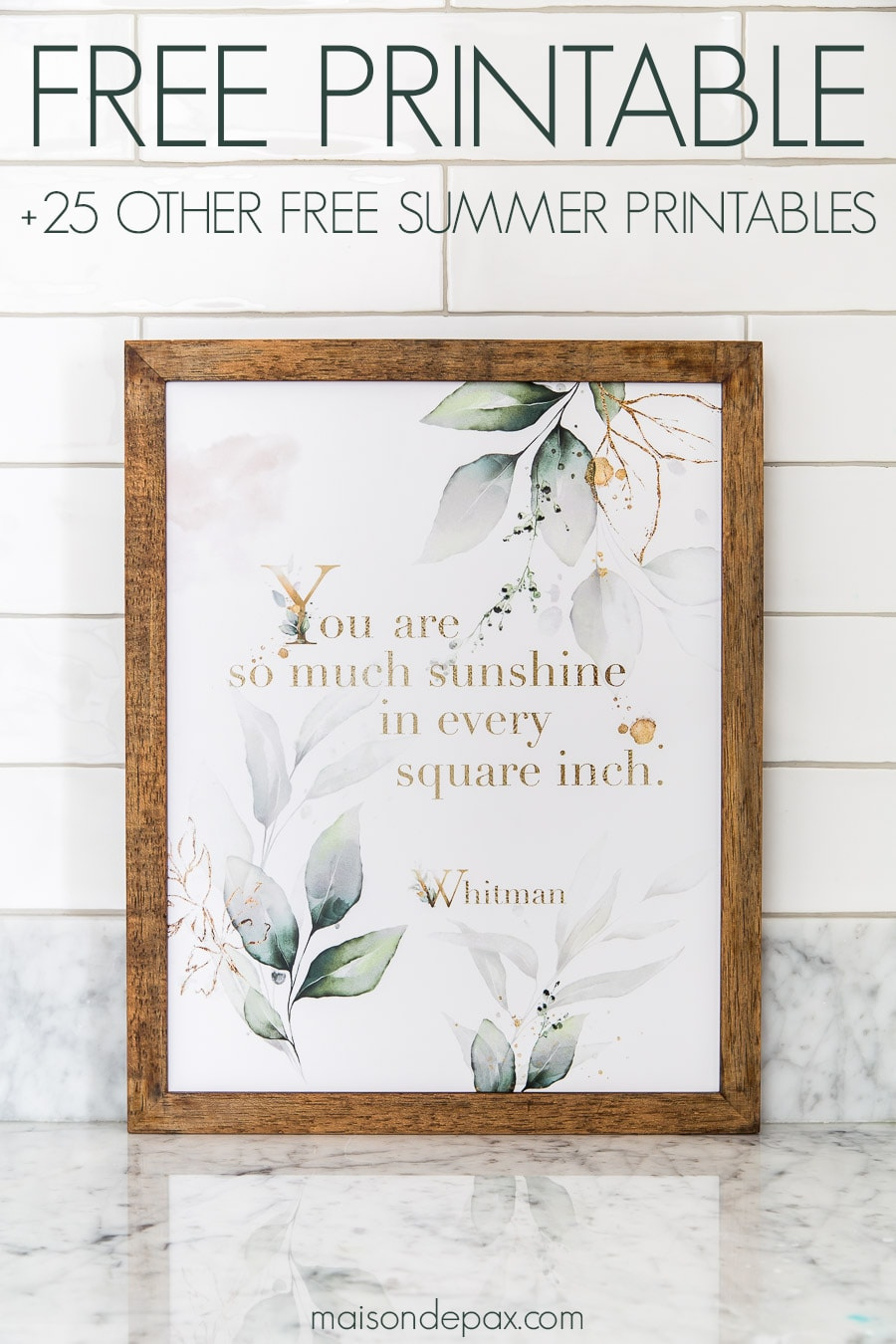 So Much Sunshine Printable Wall Art - Maison De Pax intended for Free Printable Wall Posters