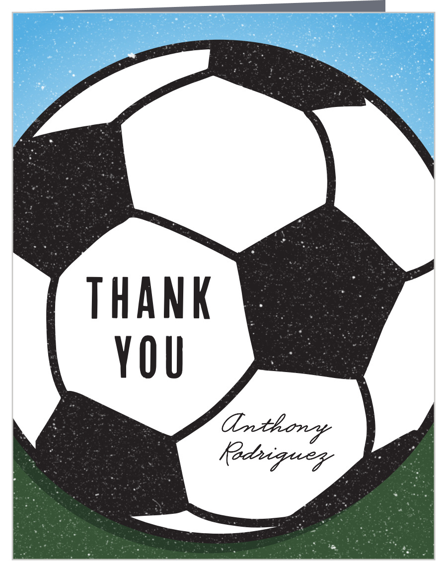 Soccer Field Children'S Birthday Thank You Cardsbasic Invite within Free Printable Soccer Thank You Cards