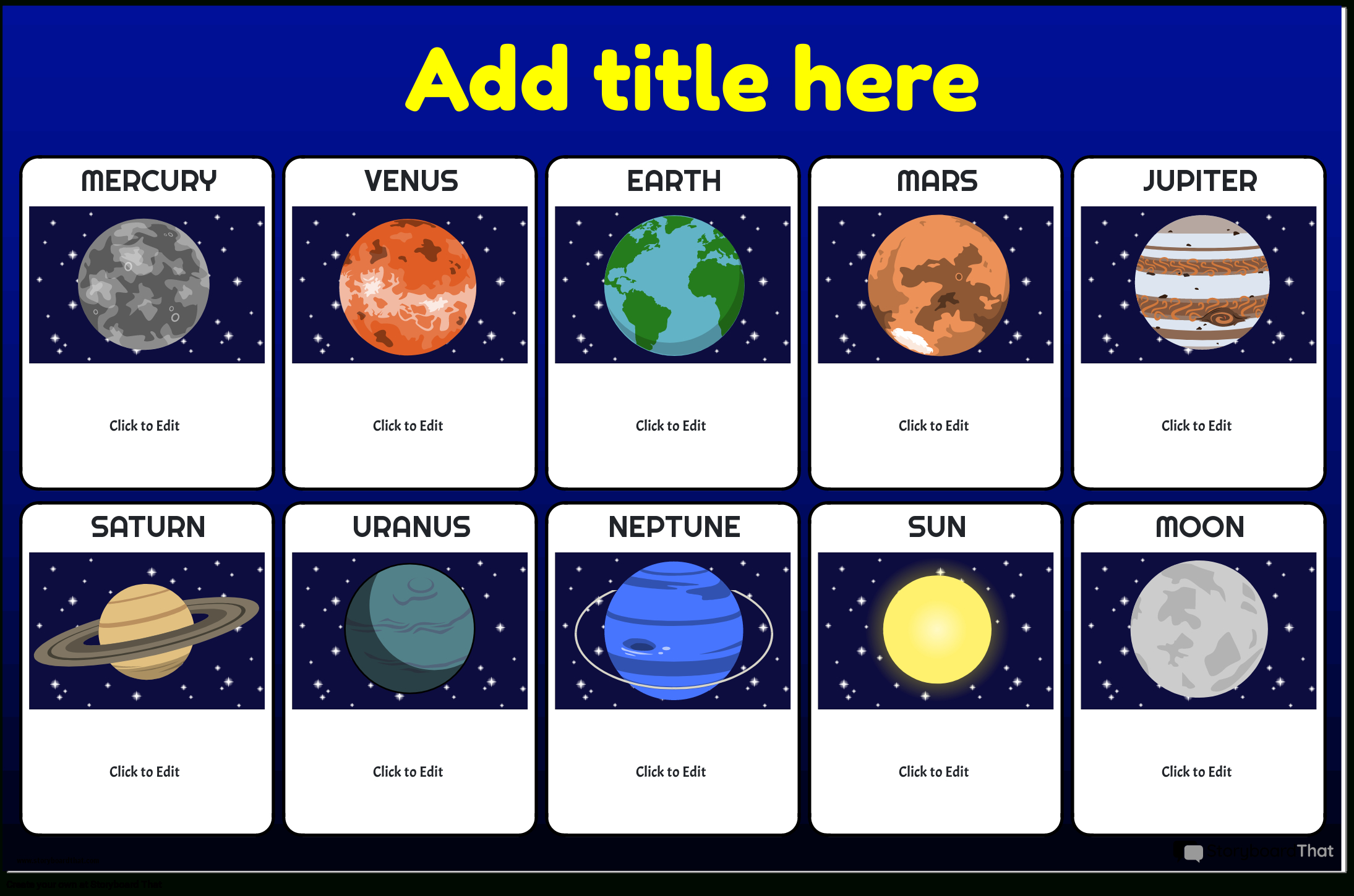 Solar System Posters: Customize & Print | Storyboard That intended for Solar System Charts Free Printable
