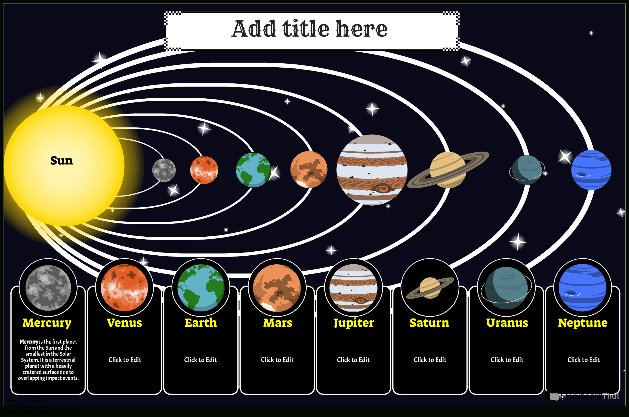 Solar System Posters: Customize & Print | Storyboard That within Solar System Charts Free Printable
