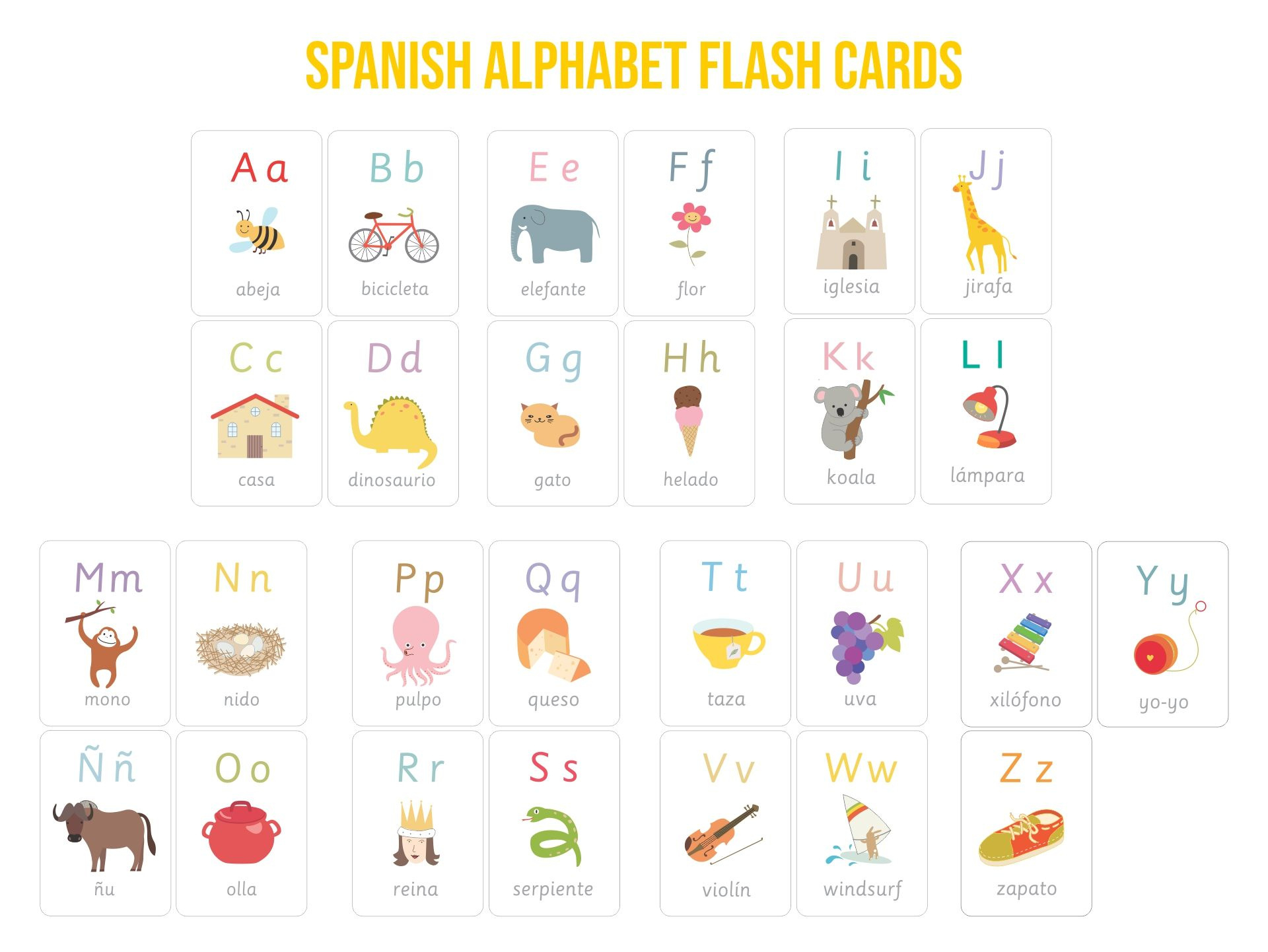 Spanish Alphabet Cards - 10 Free Pdf Printables | Printablee within Spanish Alphabet Flashcards Free Printable