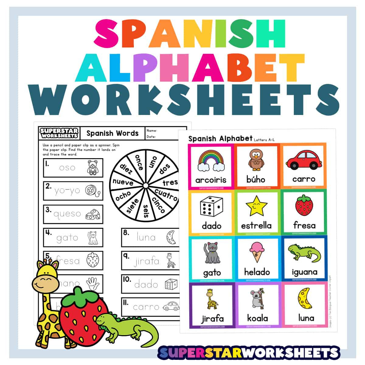 Spanish Alphabet Worksheets - Superstar Worksheets for Free Printable Spanish Alphabet Worksheets