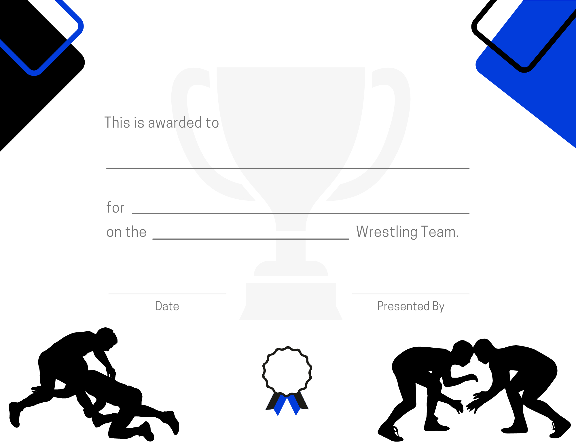 Sports Award Certificates: Free And Customizable Designs | Signup for Free Printable Wrestling Certificates