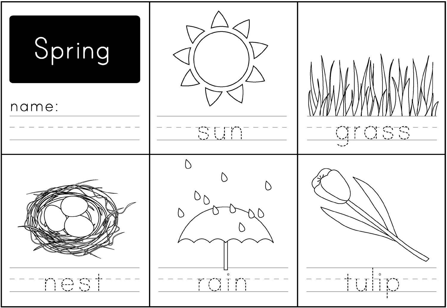 Spring Handwriting Printable - Paging Supermom regarding Free Printable Spring Worksheets For Kindergarten