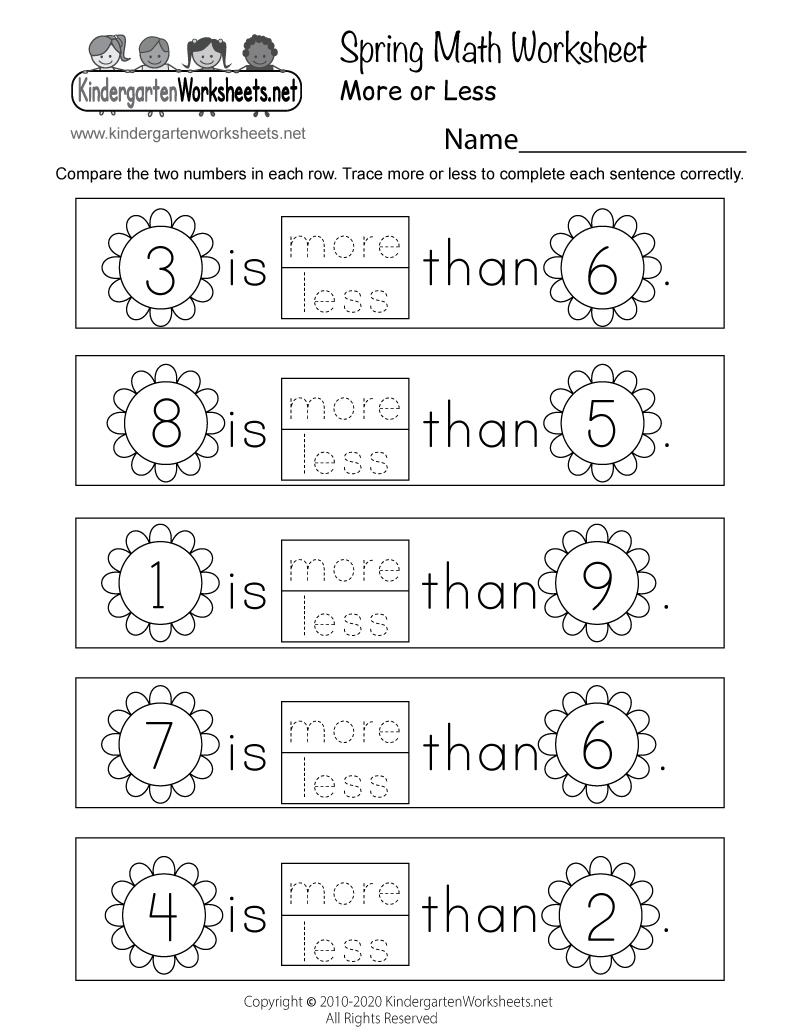Spring Math Worksheet - Free Printable, Digital, &amp;amp; Pdf intended for Free Printable Math Worksheets For Kindergarten