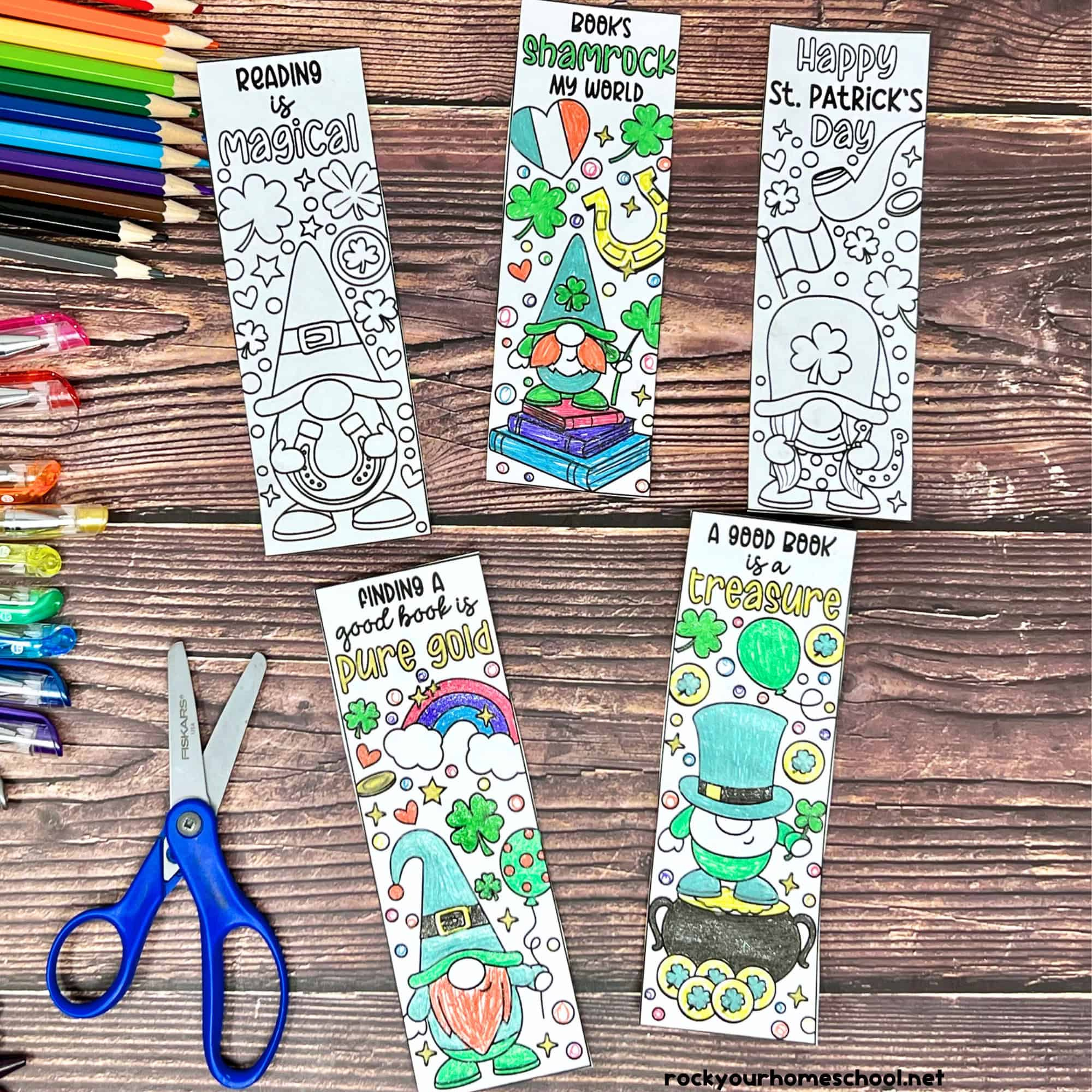 St. Patrick'S Day Bookmarks To Color For Holiday Fun (Free) - Rock regarding Free Printable St Patricks Day Stationery