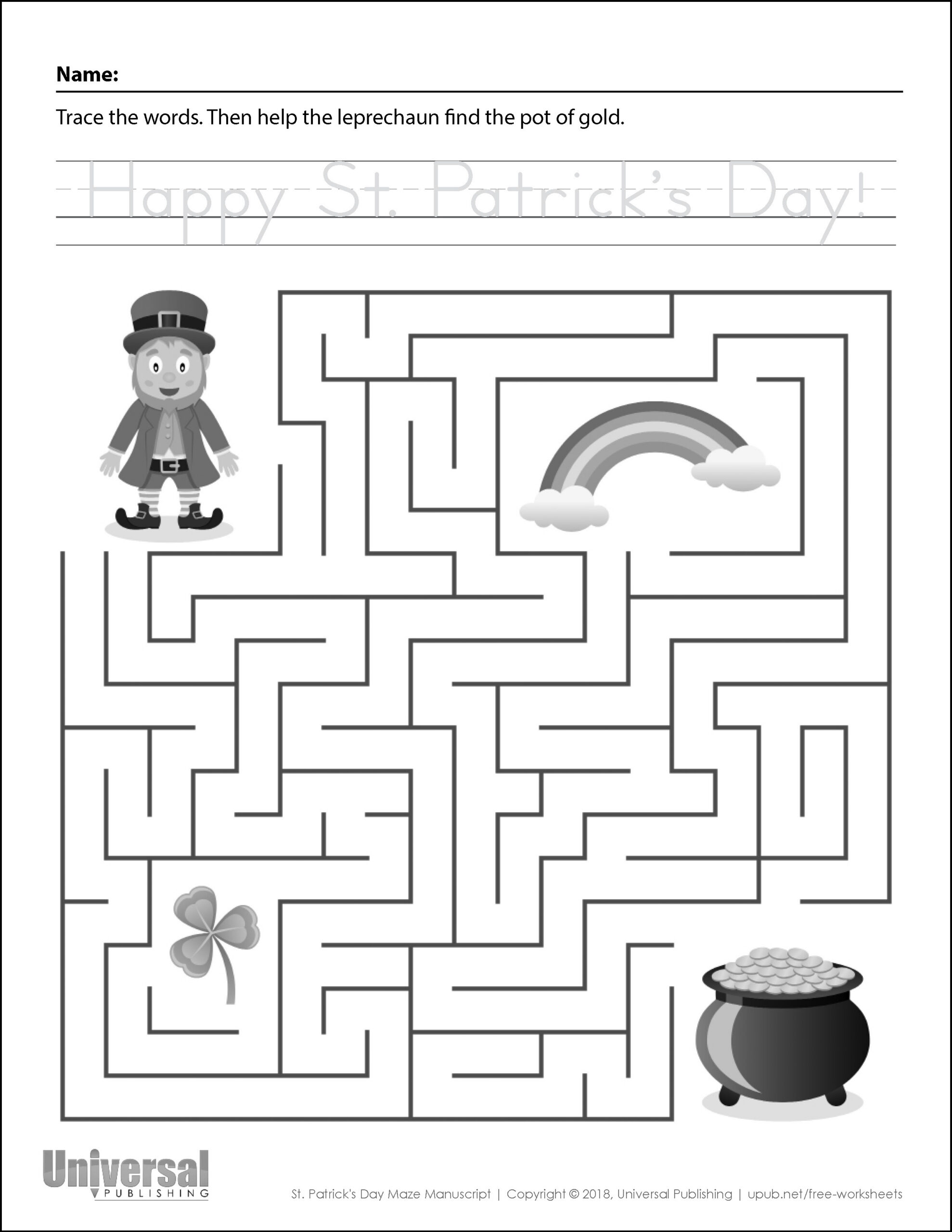 St. Patricks Day | Free Printables - Universal Publishing Blog pertaining to Free Printable St Patrick&amp;amp;#039;s Day Mazes