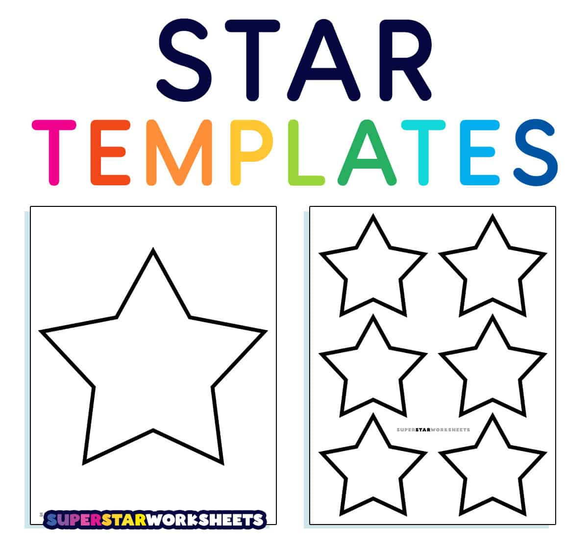Star Template (Free Printables) - Superstar Worksheets regarding Free Printable Stars
