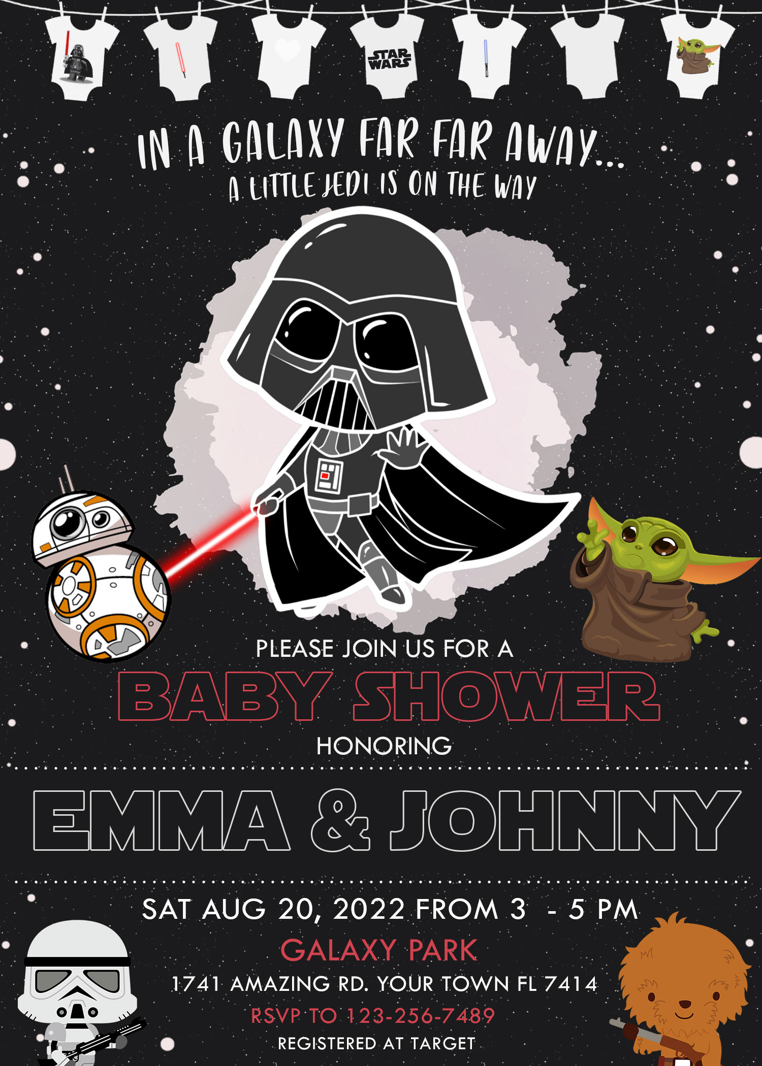 Star Wars Baby Shower Invitation 24 Hrs Quick Delivery And Amazing with Free Printable Star Wars Baby Shower Invites