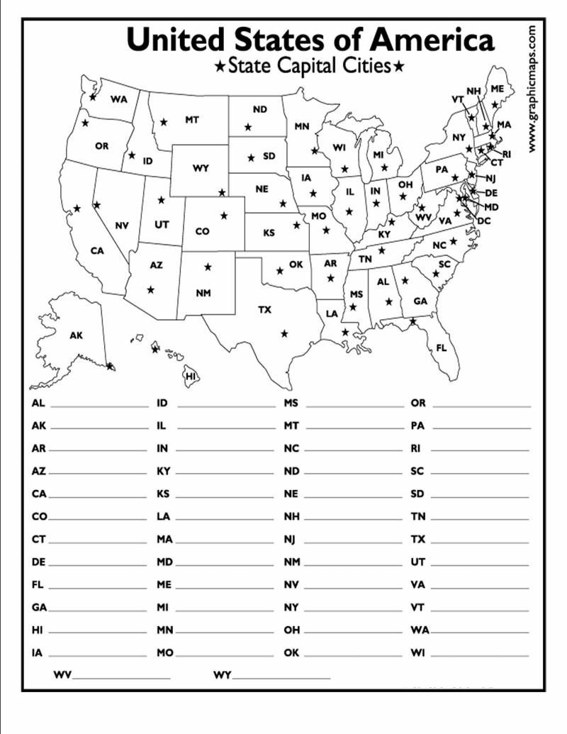 States And Capitals Worksheets For 5Th Grade Worksheets For All with regard to Free Printable States And Capitals Worksheets