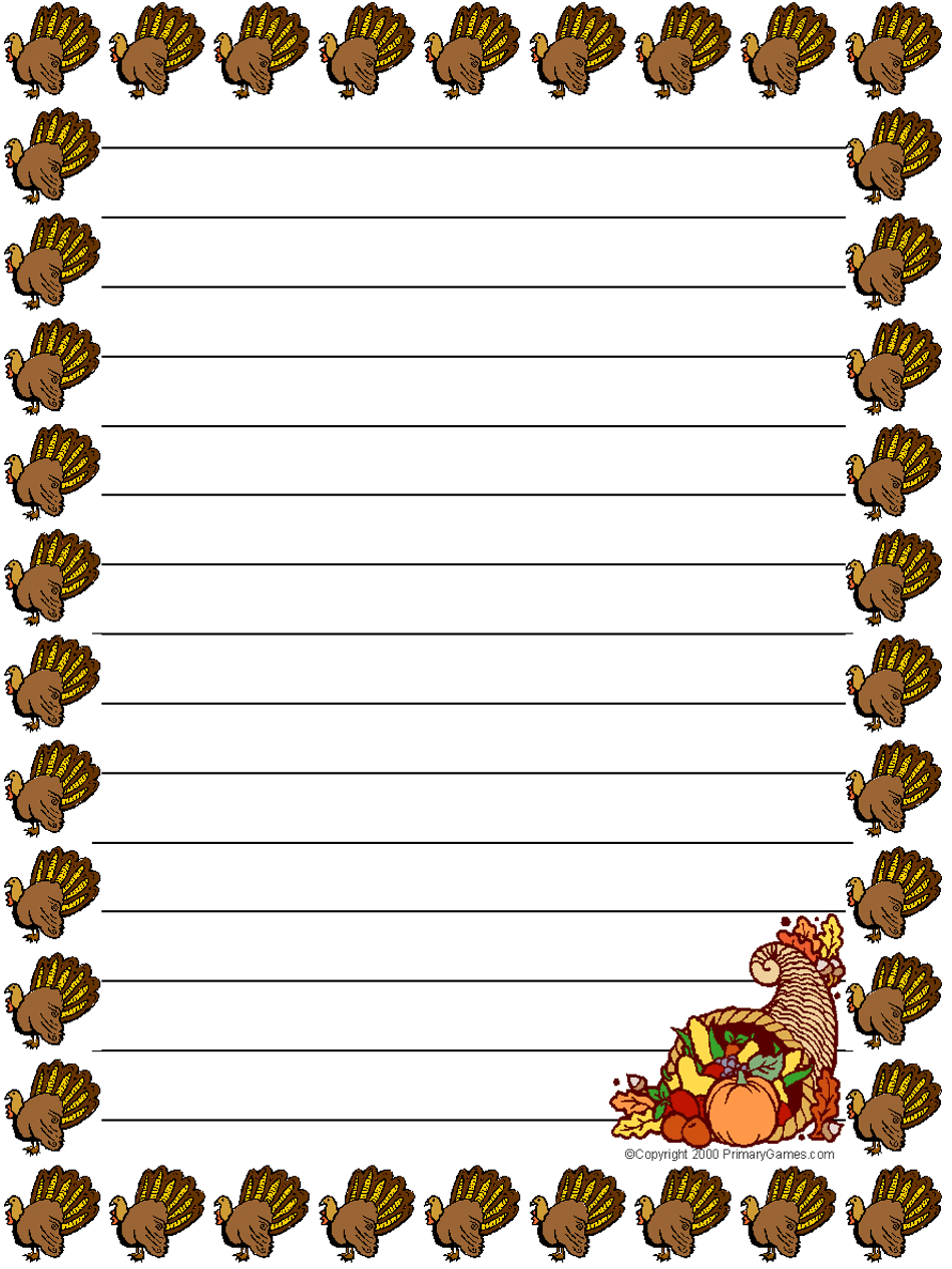 Stationery - Primarygames - Free Printable Worksheets throughout Free Printable Thanksgiving Writing Paper