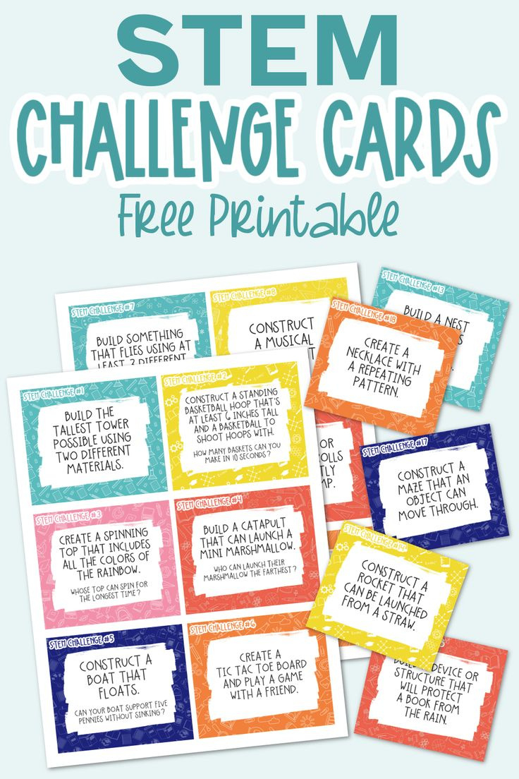 Stem Challenge Cards - Free Printable with regard to Free Printable Stem Activities